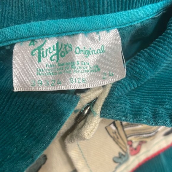 Tiny Tots Original Vintage Button Western Green and Red Onsie Size 24 months - Picture 4 of 6